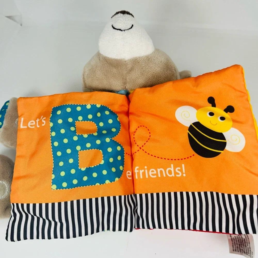 Carters My ABC Friend Baby Rattle Plush Teddy Bear Soft Crinkle Sensory Book Toy